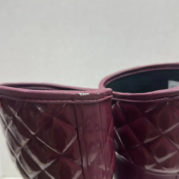 Hunter Rigley Rain Boots Tall Quilted Pull On Boot Waterproof Maroon Red Size 7 - Picture 8 of 13